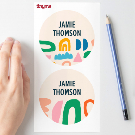 personalised round mega name labels