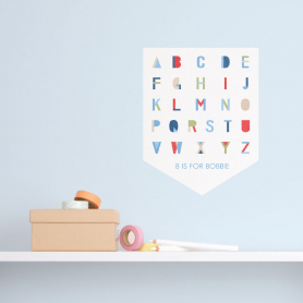Modern Alphabet Banner Decal